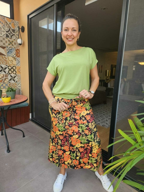 Saia Midi Estampada