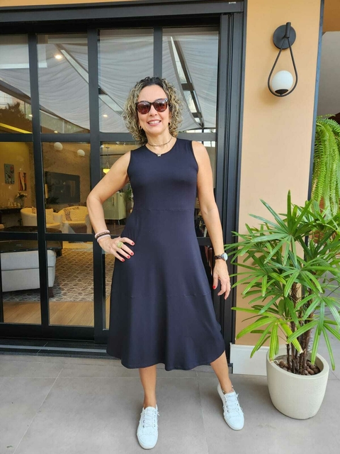 Vestido Midi Liso - comprar online