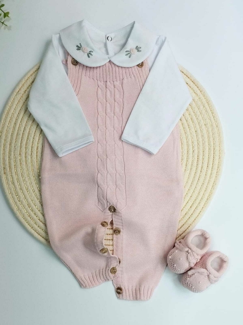 CONJUNTO BODY E JARDINEIRA ALICE - ROSA PUPURRI - comprar online