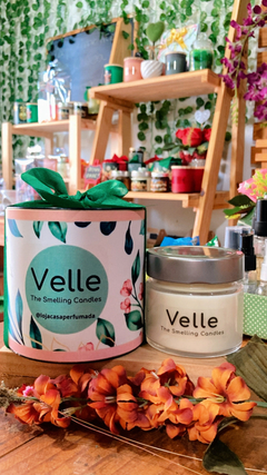 Kit Presente Vela Perfumada 150g na Lata Decorada - Velle Store Casa Perfumada