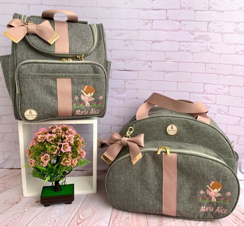 KIT BOLSA MATERNIDADE LUXO COM 2 PEÇAS