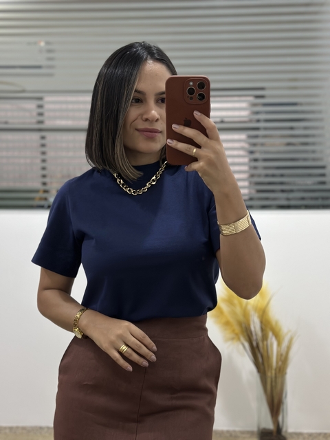 T-Shirt Classic Slim Azul Marinho - comprar online