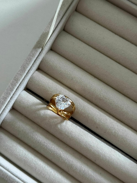 Anel luxo coração