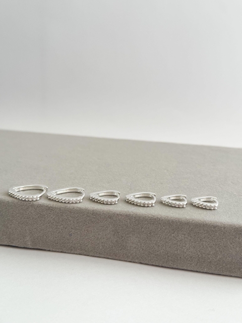 Trio de argolas gota cravejadas