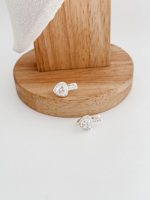 Argola coração glamour