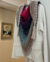 NOITE BOÊMIA - Xale em crochê artesanal em tons pink, violeta, azul e bege - comprar online