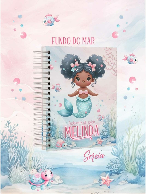 Caderneta de Vacina Personalizada Fundo do Mar Sereia 1