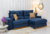 Sofá Retrátil Reclinável 2.30m Veludo Azul- D33 e Molas Ensacadas