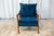 Poltrona Decorativa Evidence Veludo Azul - comprar online