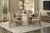 Mesa tampo em vidro Off White 6 cadeiras Cadeiras Ondina cor freijo – Dj moveis