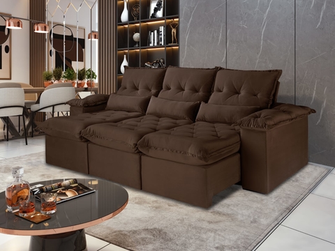 Estofado Retratil Ouro Preto 260 3x70 Marrom