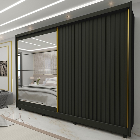 Roupeiro Ripado 2P Visualizacao Interna