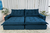Sofá Retrátil Reclinável 2.90m Veludo Azul 800 – D33 e Molas Ensacadas - Duarte Móveisbr