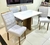 Mesa Los Angeles Canela/Off White 80×120 cm com 4 Cadeiras Las Vegas Prata – MINASPLAC