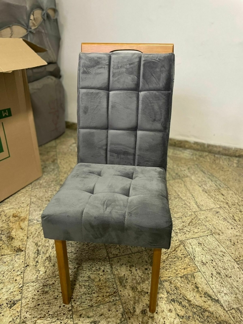 Kit 2 Cadeiras Mel/Grafite – HR MOVELARIA