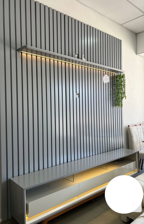 Rack 212 com LED + Painel Ripado 230 com LE- s moveis