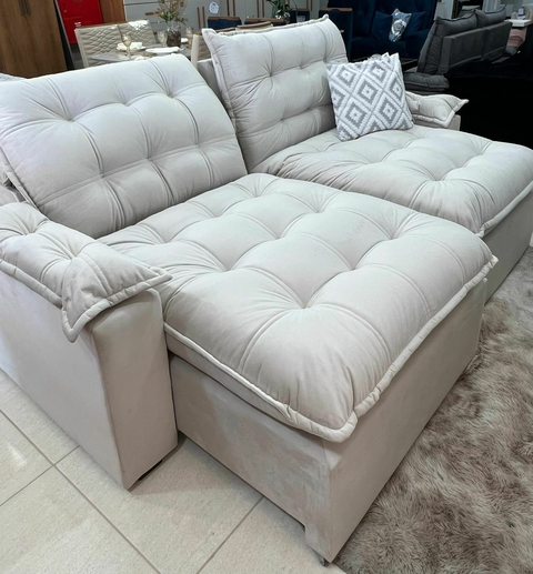 Sofá Retrátil e Reclinável Alaska Bege – MONTANO ESTOFADOS