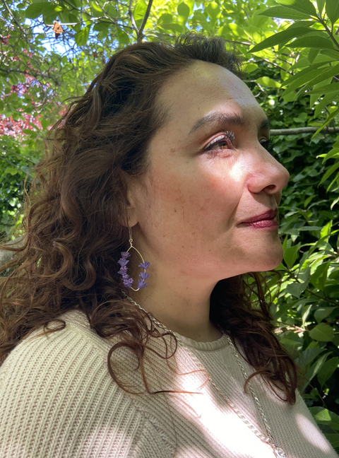 Aros Lavanda gancho plata 925