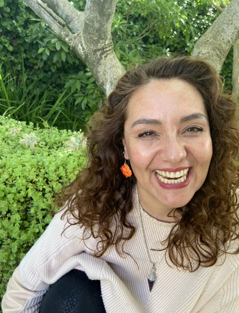 Aros Rosa Anaranjada gancho de plata 925