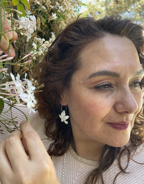 Aros Jazmín con argolla acero