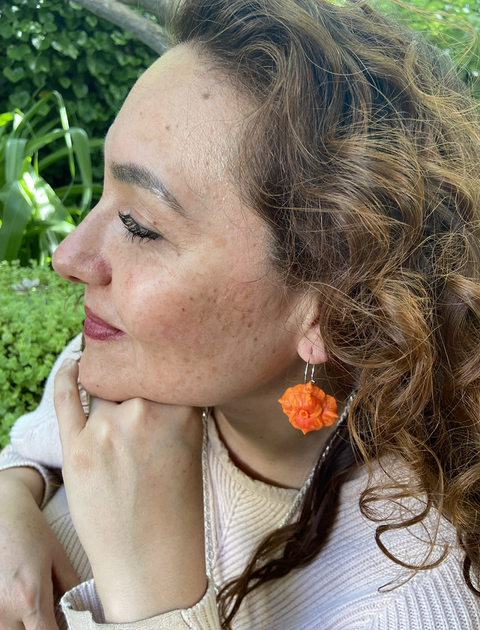 Aros Rosa Anaranjada argolla de acero