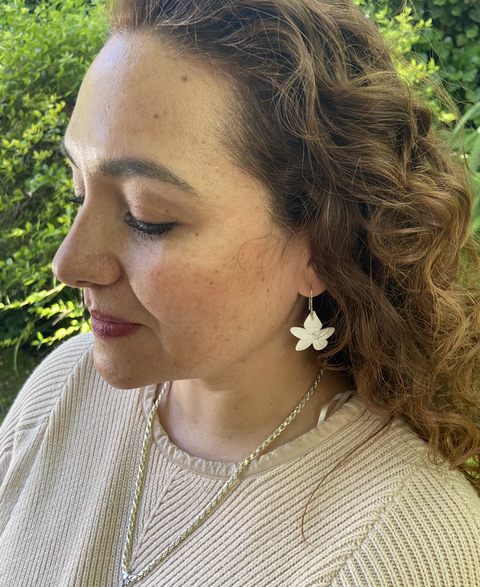 Aros Jazmín gancho de plata 925 largo