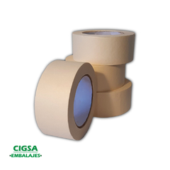 Cinta de papel de 48 mm x 50 mts, color natural, ideal para enmascarar o embalar.