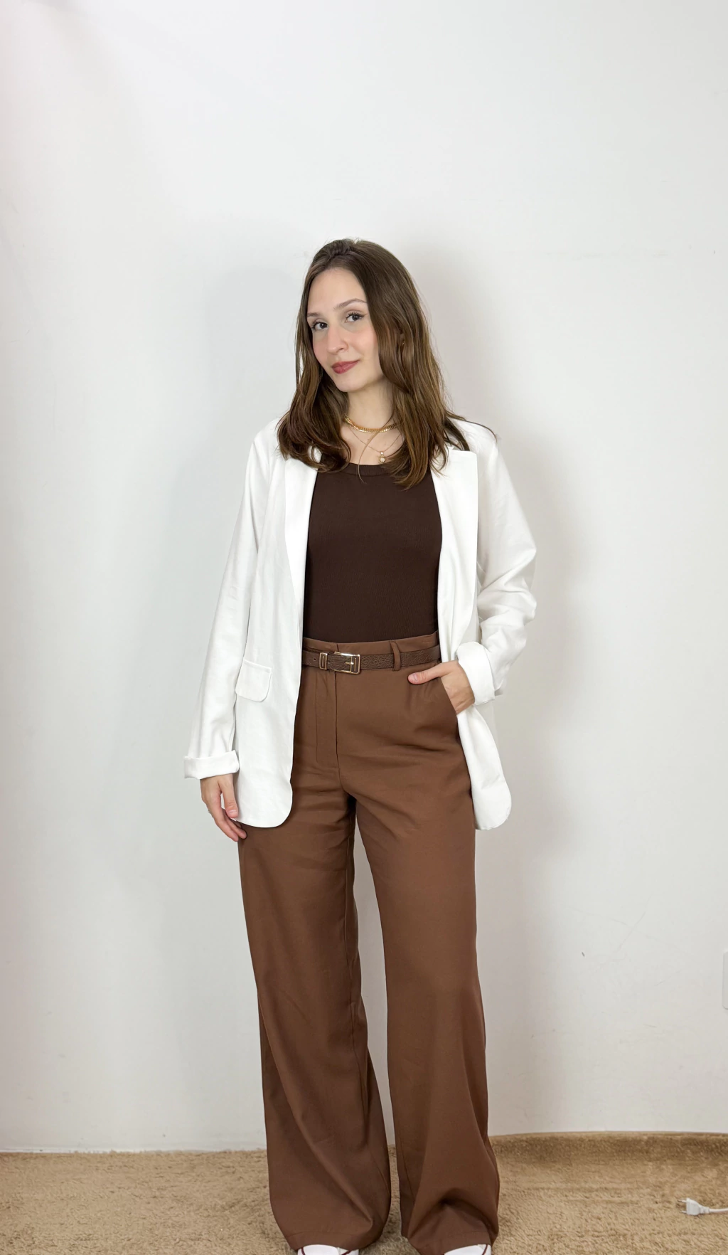 Calça de alfaiataria Marrom