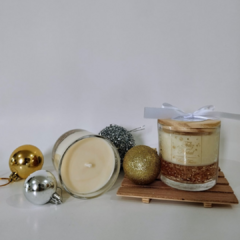 Vela aromática gold 180g - Edição de Natal – Pêssego com chantilly - loja online