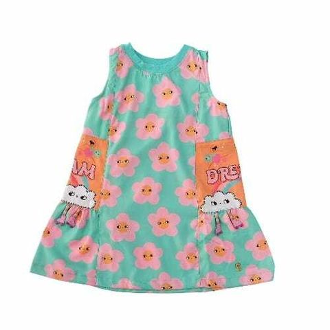 VESTIDO POP LISTRAS DIVERTIDAS ESMERALDA E ROSA