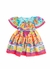 VESTIDO A FESTA VAI COMECAR BALANCE LARANJA E AZUL - loja Divertidamente