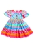 VESTIDO EU AMO ARRAIA ROSA E LARANJA E AZUL 4