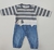 MACACAO MELHOR AMIGO CHUMBO E JEANS 3 A 6 M