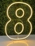Número 8 Quente ou Frio 50cm Painel, Neon Led, Decoração