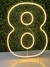 Número 8 Quente ou Frio 50cm Painel, Neon Led, Decoração