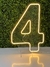 Número 4 Quente ou Frio 50cm Painel, Neon Led, Decoração - comprar online