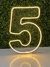 Número 5 Quente ou Frio 50cm Painel, Neon Led, Decoração