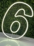 Número 6 Quente ou Frio 50cm Painel, Neon Led, Decoração