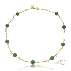 Colar Jade Banho Ouro