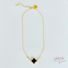 Choker Pingente Quatro Folhas Preto - comprar online