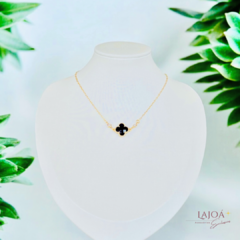 Choker Pingente Quatro Folhas Preto na internet