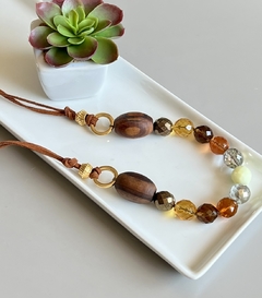 Colar Couro e Cristais - buy online
