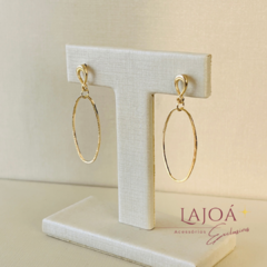 Brinco Fino Oval Longo - Lajoá Semijoias e Acessórios Exclusivos