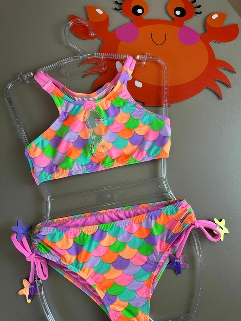 BIQUINI CROPPED KIDS ROSE APLIC MERMAID 38039