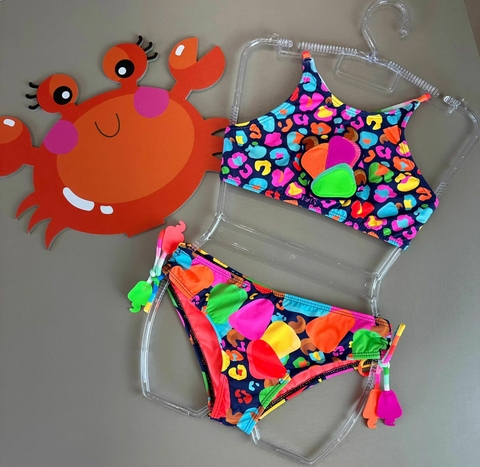 BIQUINI CROPPED KIDS TAMY APLIC TROPICAJU 38032