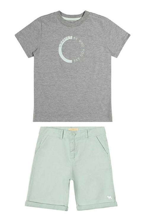 CONJ CAMISETA MEIA MALHA/BERMUDA SARJA 26736