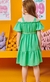 Vestido Verde ombro a ombro na internet
