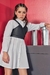 CONJ VESTIDO ML E SOBREPOSIÇAO BRANCO/PRETO - comprar online