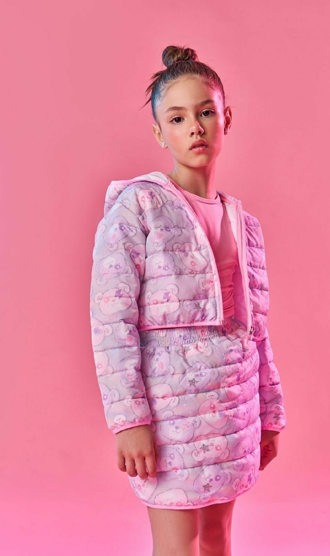 CONJ BLUSA ML E SAIA/SHORTS ROSA BARBIE