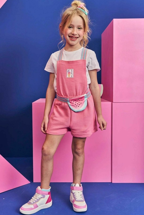 BLUSA MC E JARDINEIRA ALÇA ROSA 1.75805